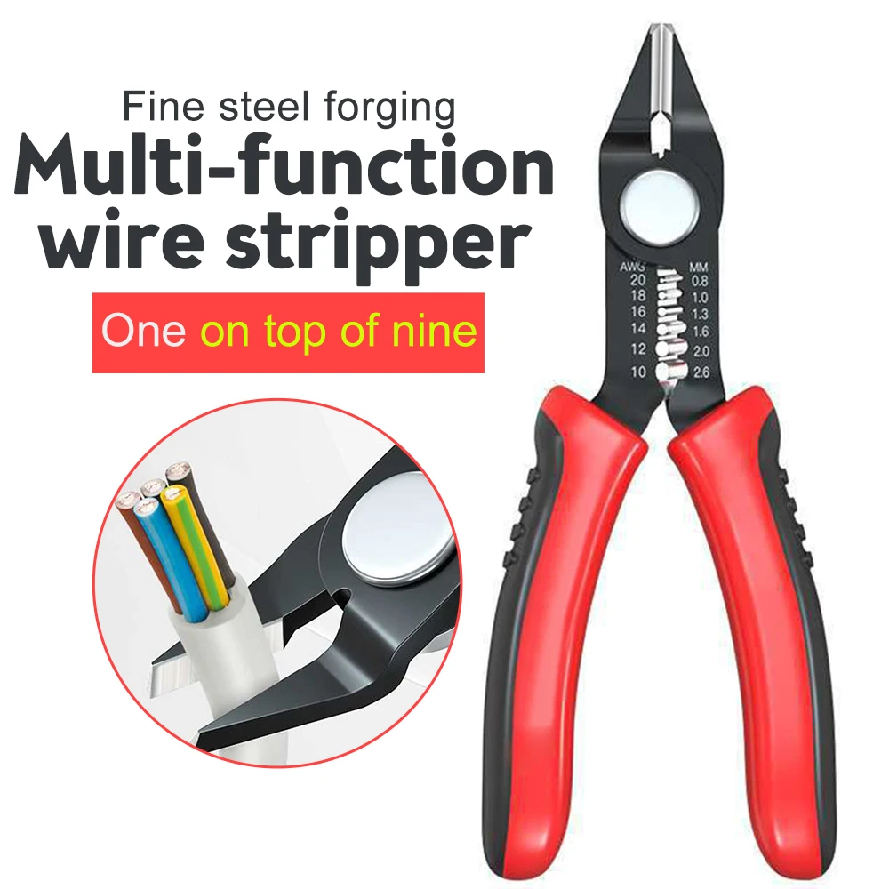 

Multifunctional Wire Stripper Pliers Tools Automatic Stripping Cutter Cable Wire Crimping Electrician Repair Tools Black/Red