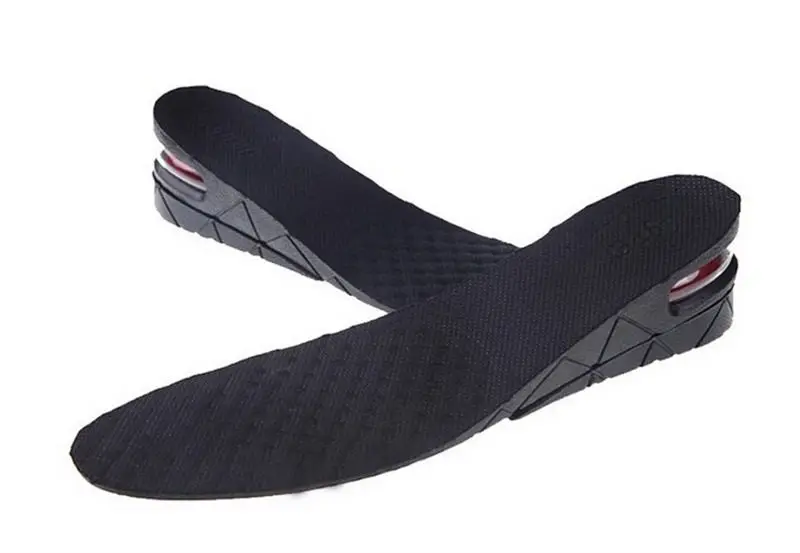 

2pcs Breathable 2-Layer 5CM Air Bubble Cushion Shoe Lift Height Increase Heel Insoles Pair Taller For Men and Women Black