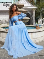 missord fashion casual maxi dress off shoulder summer 2022 sexy deep bishop sleeve women hollow out holiday frill trim dresses