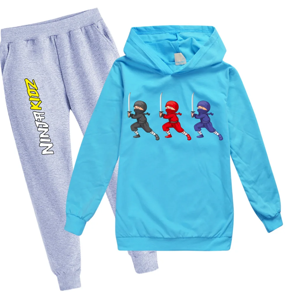 Ninja Kidz Casual Kids Clothes Boys Brand Tracksuit Tops Pants 2pcs Children Boy Spring Autumn Outfits Girls Hoodie Pants Sets