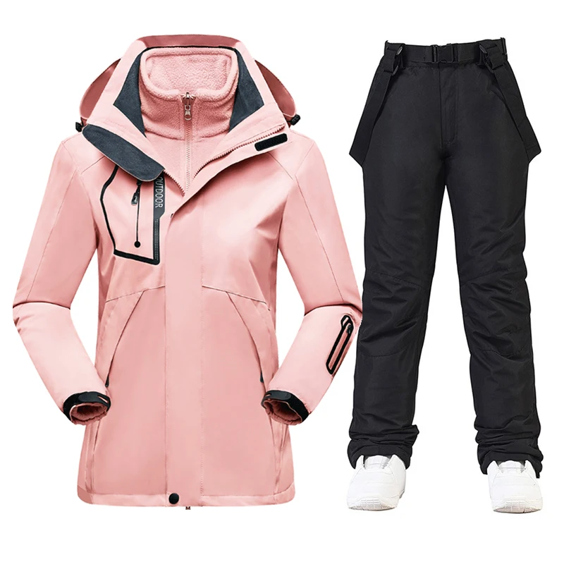 

Ski Suit Women Winter Skiing Snowboarding Clothes Thick Warm Waterproof Ski Jackets Outdoor Snow Jacket + Pants For Women