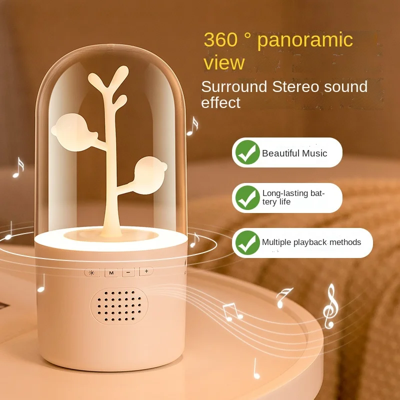 

Portable Mini Bluetooth Speaker Outdoor Park Home Bedside Light Sleep With Colorful Atmosphere Lamp 5.0 Bluetooth Speaker