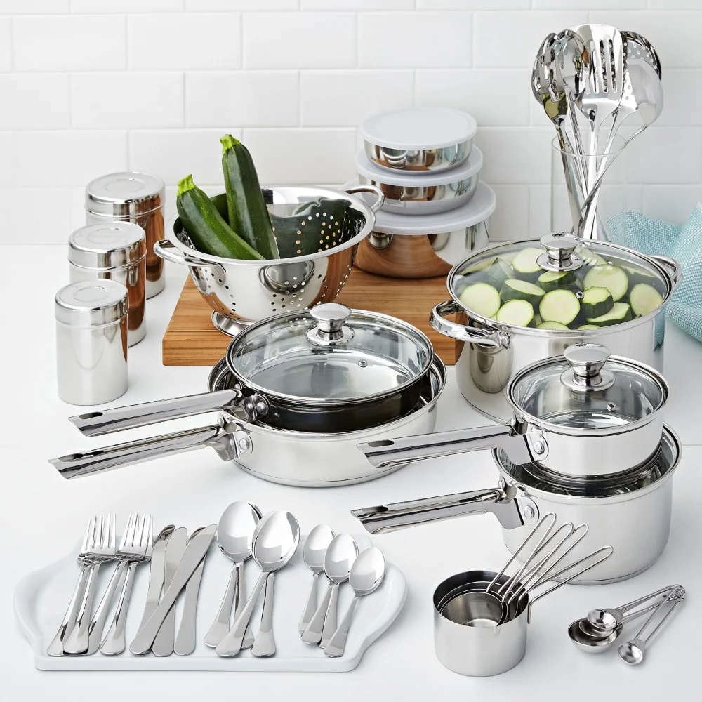 Stainless Steel Cookware and Kitchen Combo Set  Cookware Set Non Stick  Pots and Pans Set