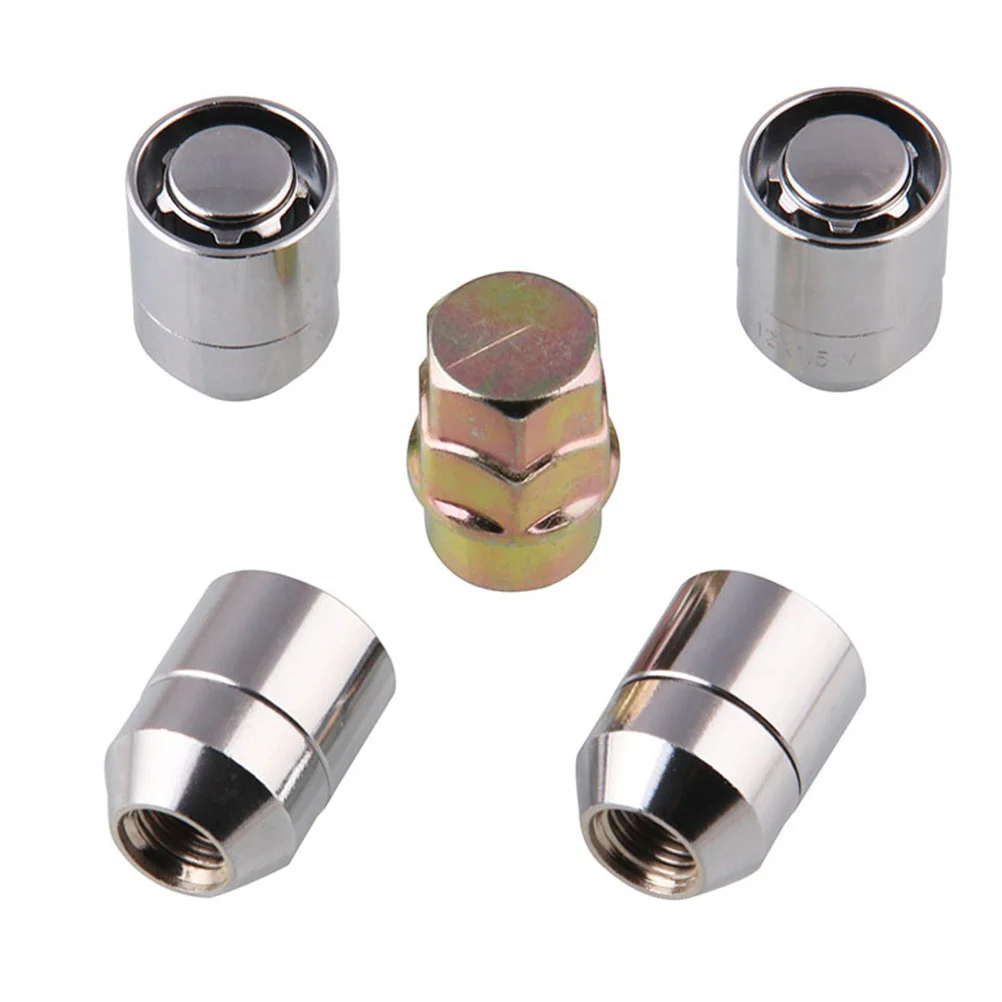 

5PCS/Set M12 x 1.5 Taped Bolts Theft Wheel Lock Iron Nuts Modification Refitting Parts Accessories