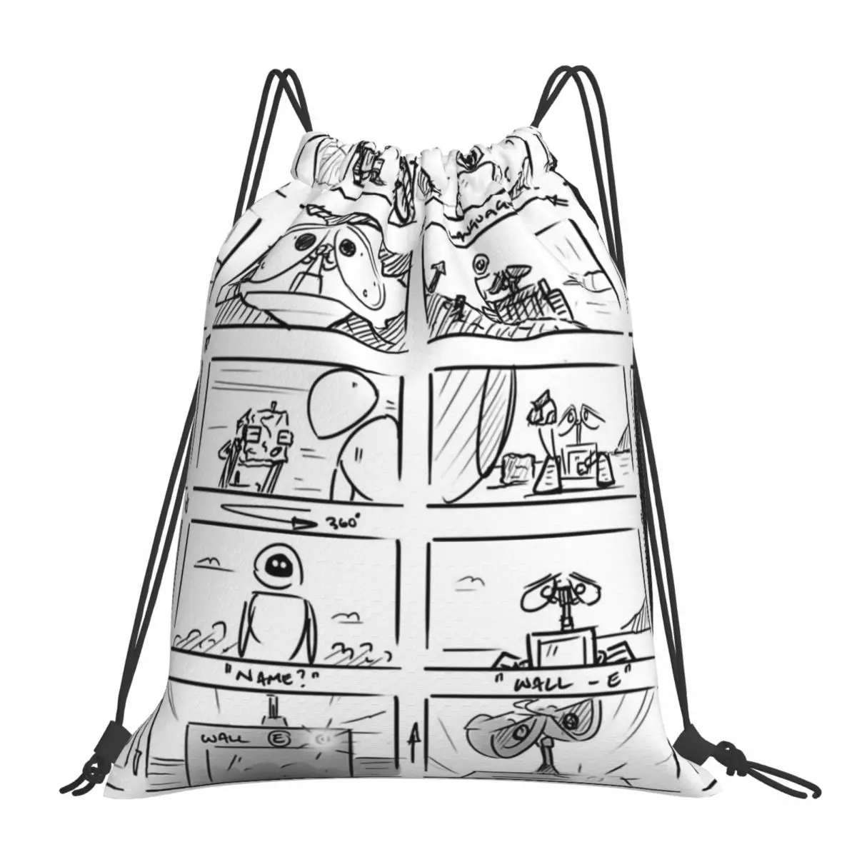 

Рюкзаки для рассказаний Wall-E, Модная Портативная сумка на шнурке, сумка для хранения книг с карманами для мужчин, женщин и студентов