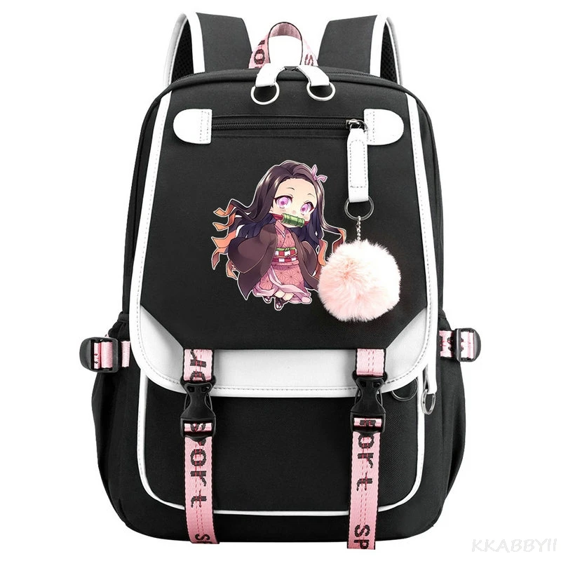 Рюкзак Kamado Nezuko унисекс для студентов дорожный ранец школы и ноутбука с