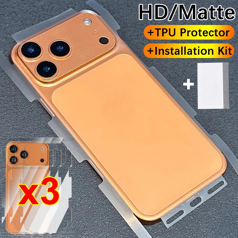 For Apple iPhone 17 16 Pro Max 17 Air 17Pro Wrap Side Edge Back Protector Scratch Autorepair Matte/H