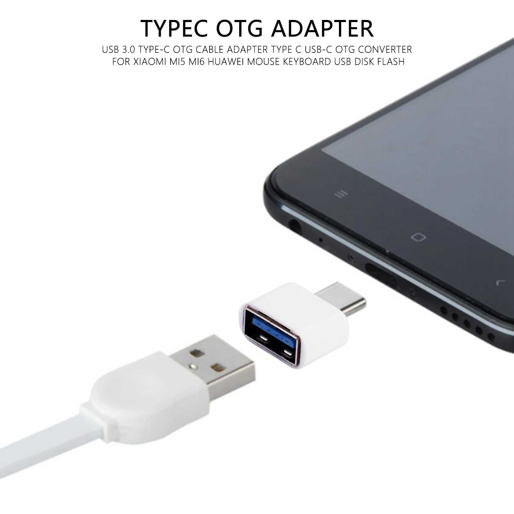 Usb 3.0 Type-C Otg Кабель-адаптер Type C Usb-C Конвертер Для Xiaomi Mi5 Mi6 Huawei Мышь Клавиатура Диск
