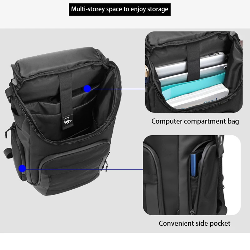 Рюкзак OZUKO мужской большой вместимости водонепроницаемый ранец для ноутбука 15 6