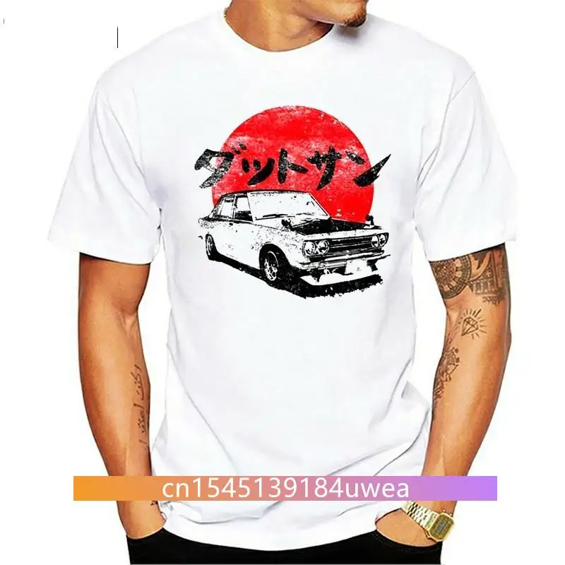 Datsun 510 Japanese Vintage Old Style Car T Shirt MenShort Sleeve Male Round Neck 100% Cotton White Casual Boy Gift