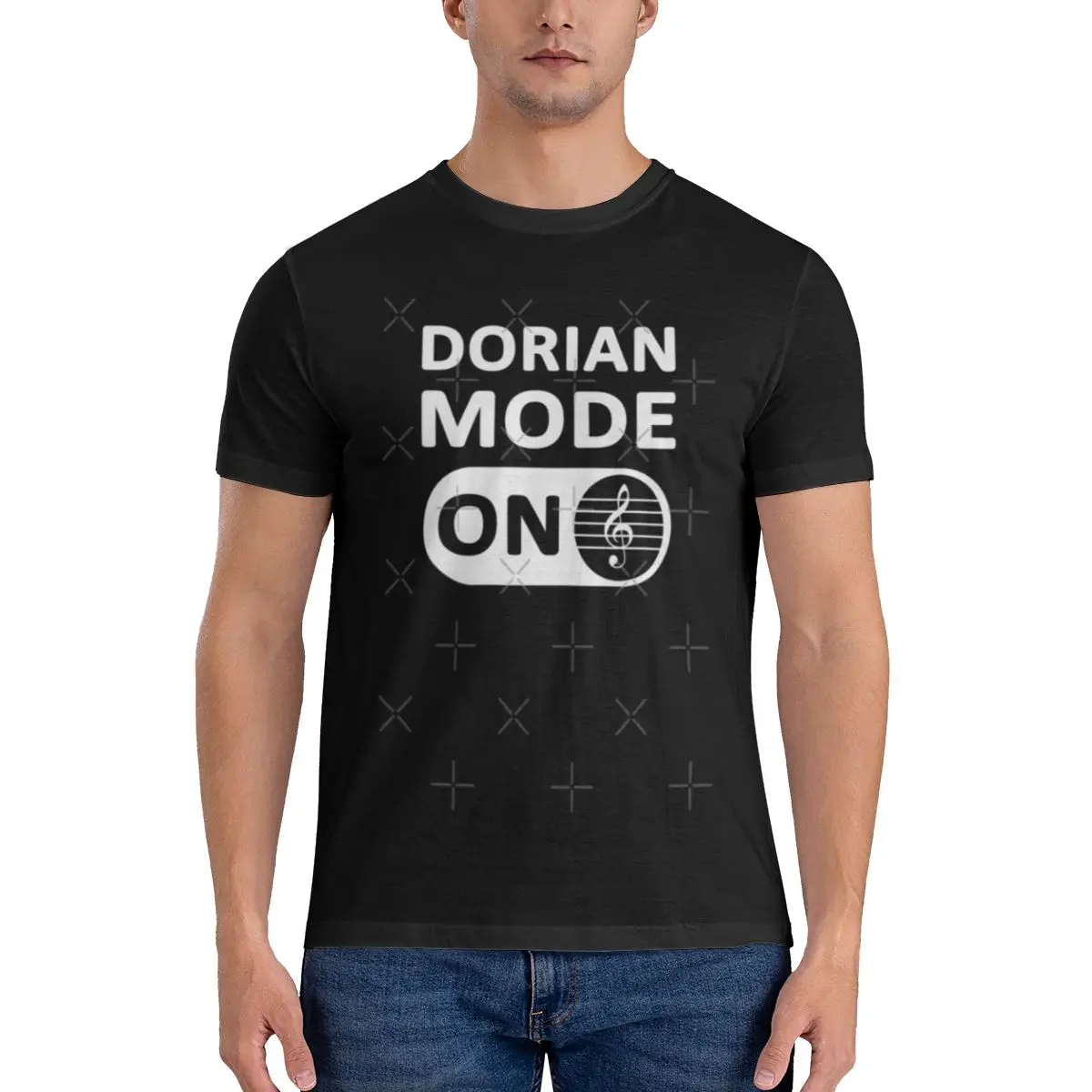 Фото Мужская футболка Funny Dorian Mode - Music Theory Топы с принтом свободные и облегающие женские футболки №3