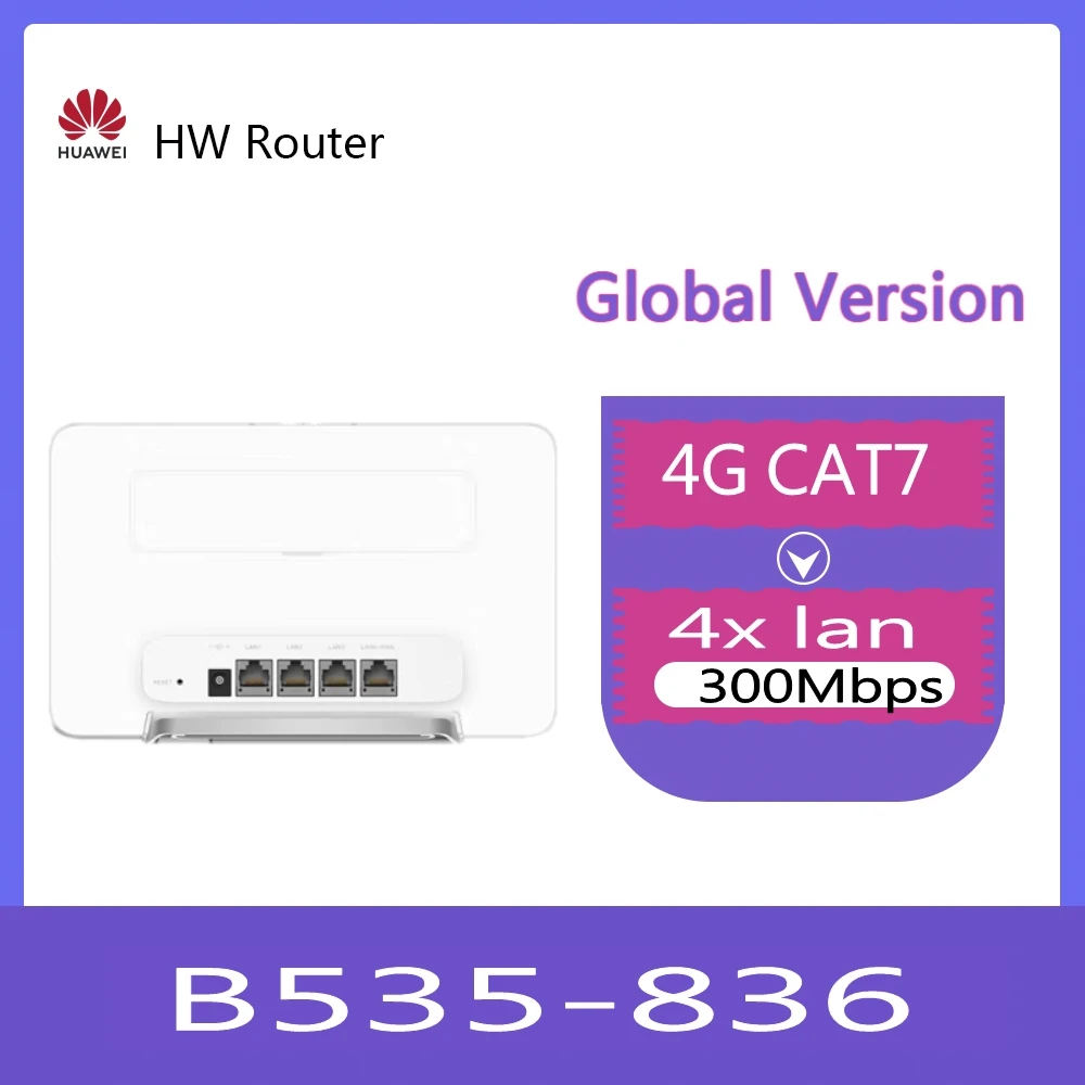 Router HUAWEI B535-836 Router 4G CPE Router Cat7 300Mbps Router Hotspot WiFi con Slot per Sim Card PK B535-232 B525