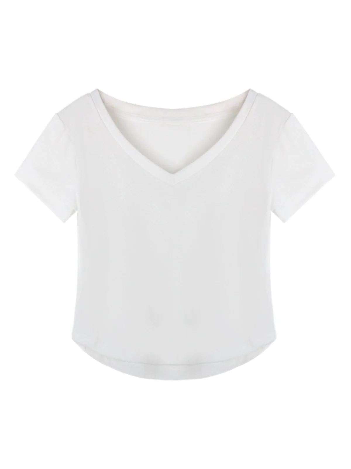 Женская футболка с коротким рукавом и V-образным вырезом |