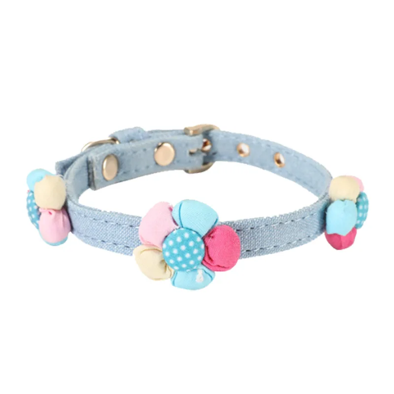 

Lovely Cat Collar Adjustable Cartoon Style Soft Plush Flower Collar with Bell Kitten Necklace Small Dog Pet Supplies