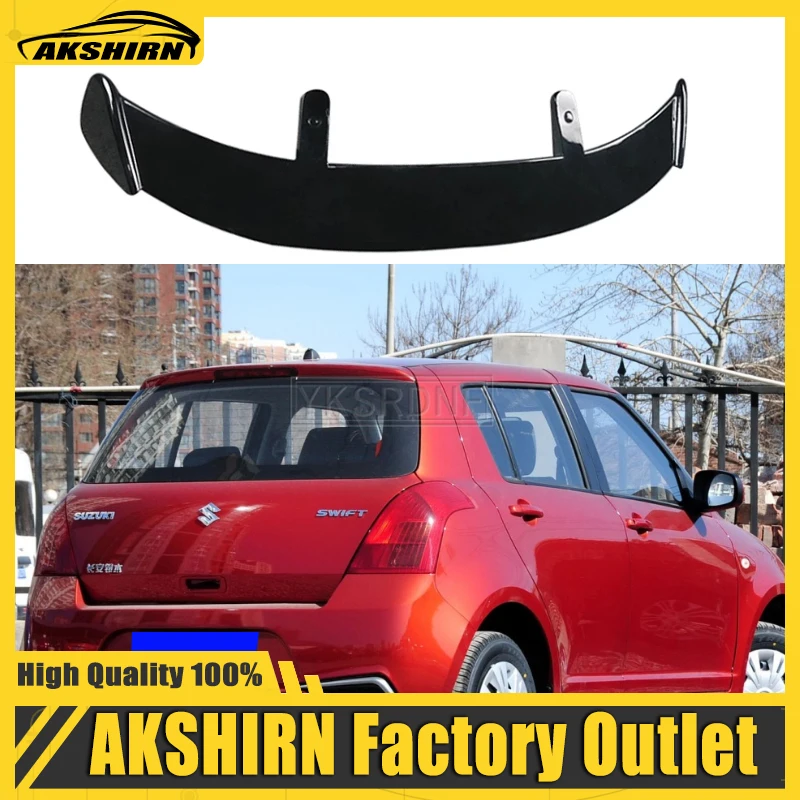

Высококачественный спойлер из АБС-пластика для Suzuki Swift 2006-2016, спортивный спойлер из углеродного волокна, вид на крышу хэтчбека, комплект акс...