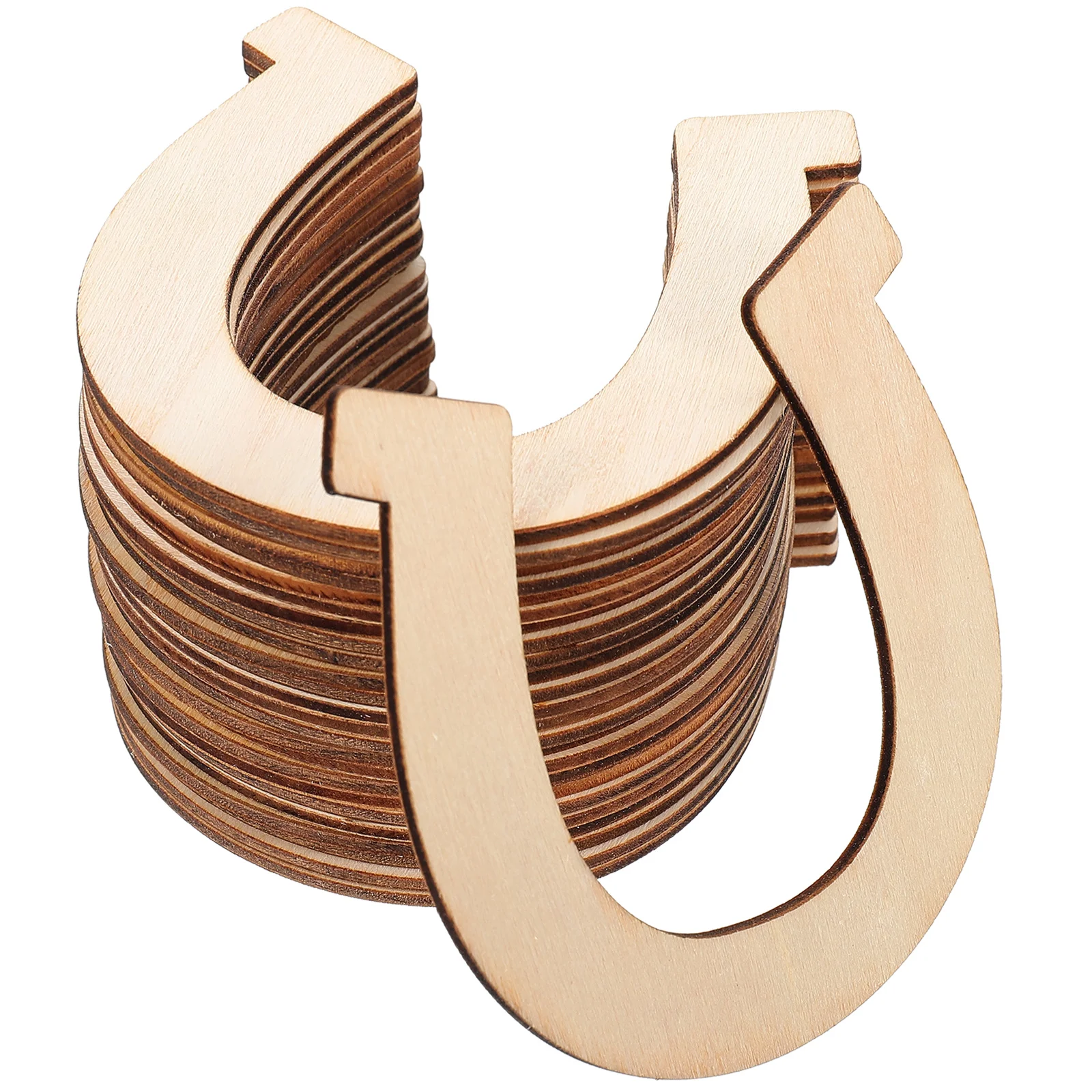 

Unfinished Wooden Slices Horseshoe Chips Wedding Decorations Children Graffiti Toys