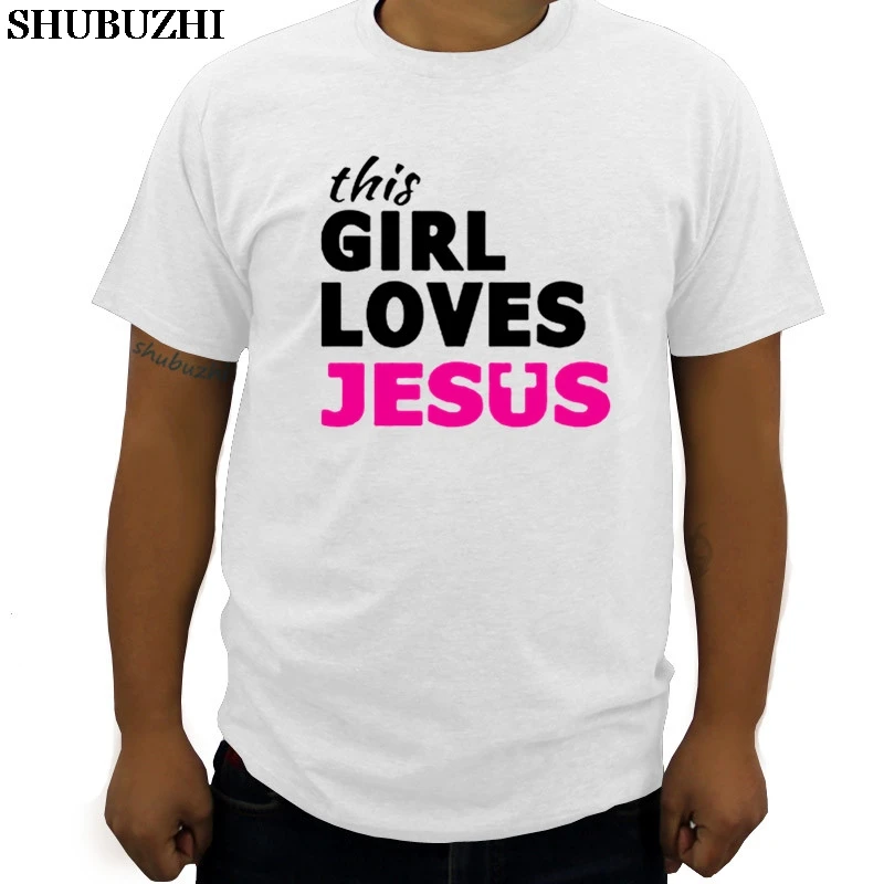 

men brand t-shirt This Girl Loves Jesus Faith Based Christian T-Shirt summer fashion man tee-shirt new brand tops