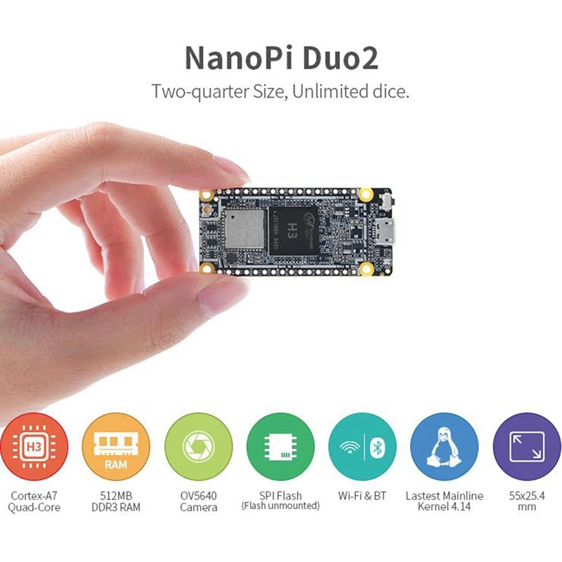 Nanopi DUO2 разработанная плата 512M DDR3 Allwinner H3 Cortex-A7 Wifi Bluetooth модуль Ubuntucore Iot приложения