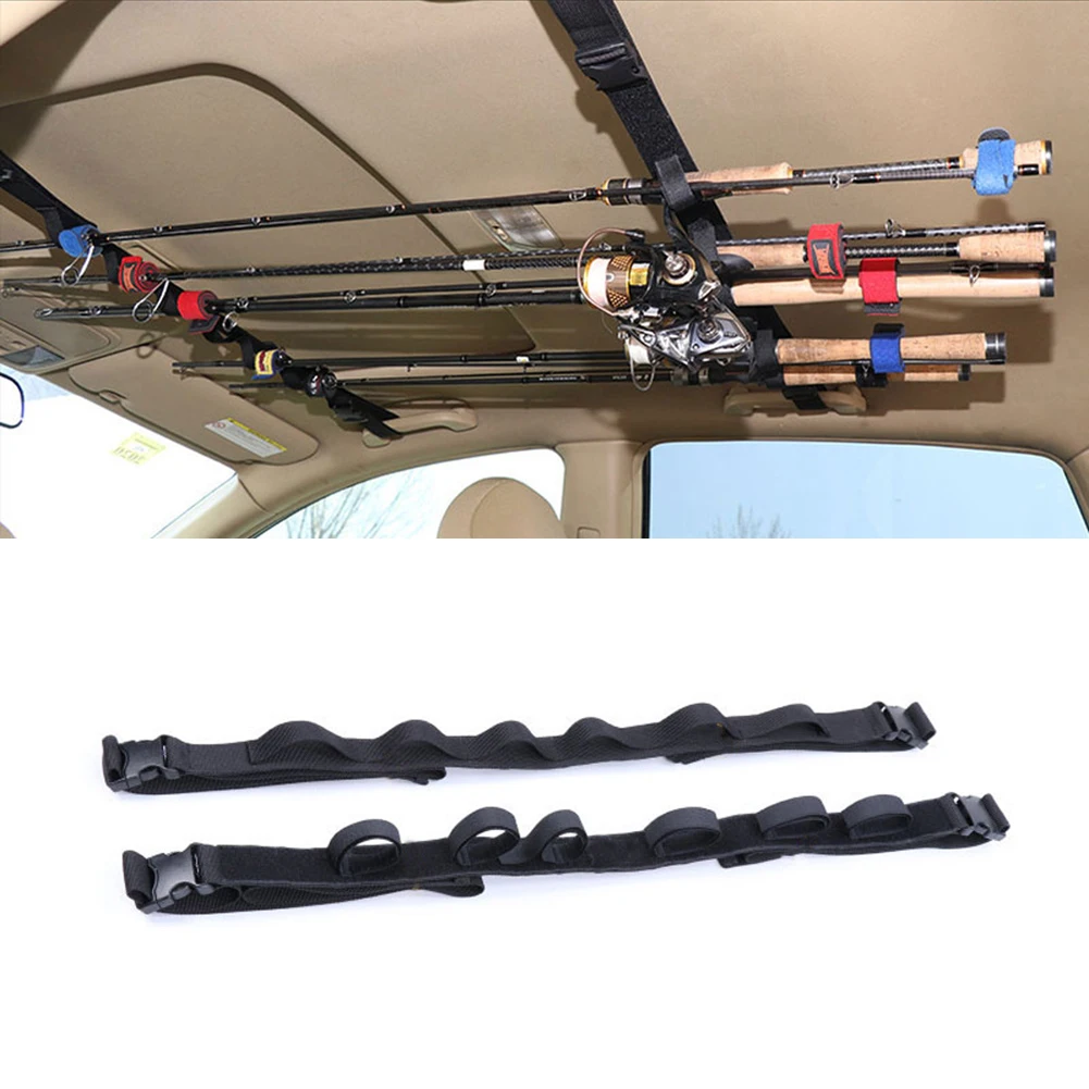 2 PCS Fishing Rod Holder Belt Strap Car Fishing Rod Holder Lure Fishing Rod Holder Car Fixed Fishing Rod Strap Fishing Tools