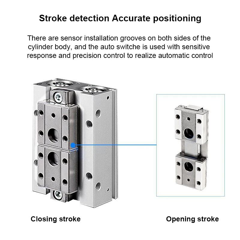Низкопрофильный воздушный захват серии MHF2 2 пальца размер отверстия 8/12/16/20 мм ход