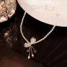 Женская цепочка с жемчугом и бабочкой, Роскошное дизайнерское ожерелье с жемчужной цепочкой до ключиц, новинка 2021