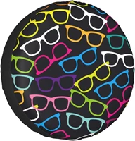 colorful eyeglasses pattern tires cover car tire protection cover cloth waterproof tire cover spare tire guard