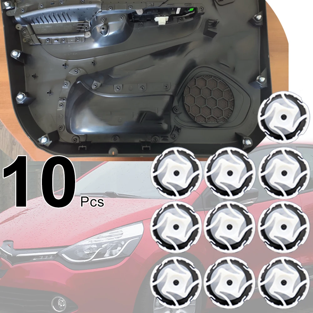 

10 шт. для Renault Clio BH KH 2012-2020 Fluence Kangoo FC FW Scenic Twingo Zoe Kadjar Latitude, панель дверной карты, накладка, зажим, заклепки