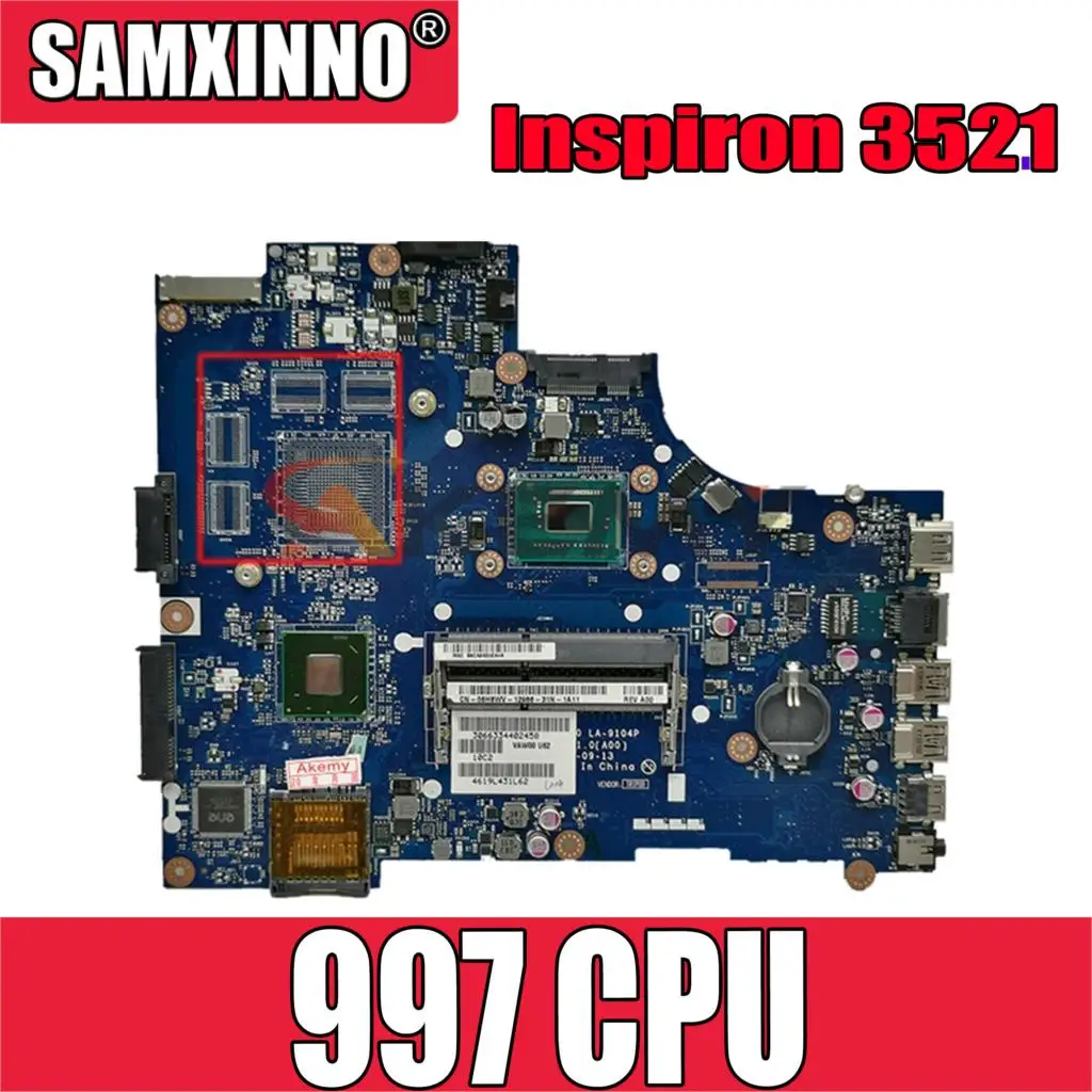 

Оригинальная материнская плата для ноутбука DELL Inspiron 3521 Core SR0V5 Pentium 997 материнская плата LA-9104P 0YN8TC