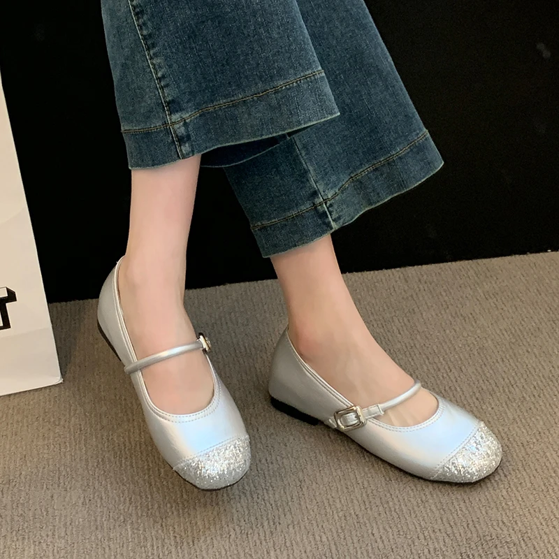 Женские туфли Мэри Джейн 2024 новые однотонные универсальные женские на плоской