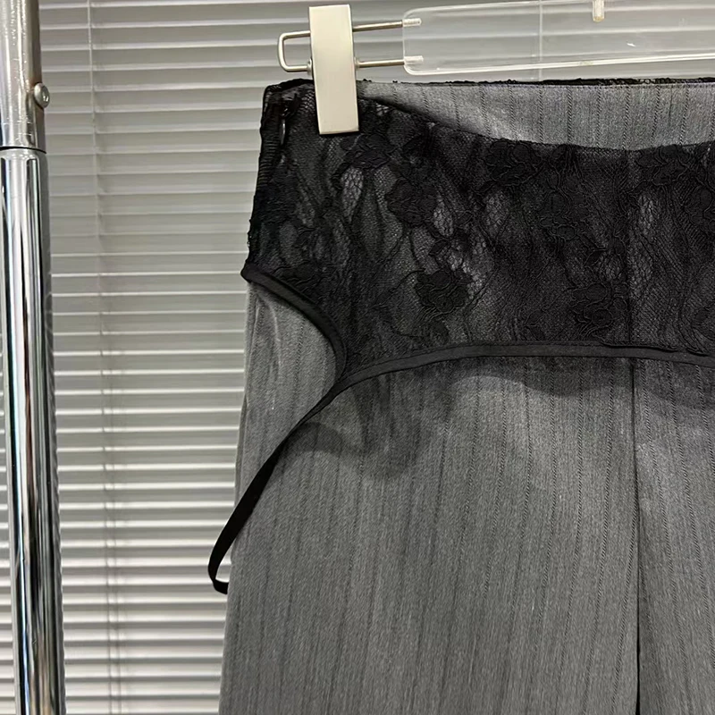 Женские однотонные кружевные брюки с высокой талией размер S - XXXL цвет в