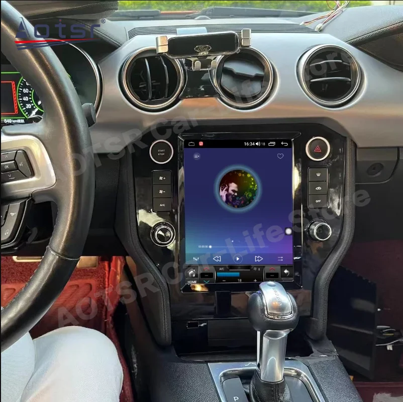 Мультимедийный радиоприемник на Android с Тесла-экраном для Ford Mustang 2015 2016 2017 2018 2019 2020