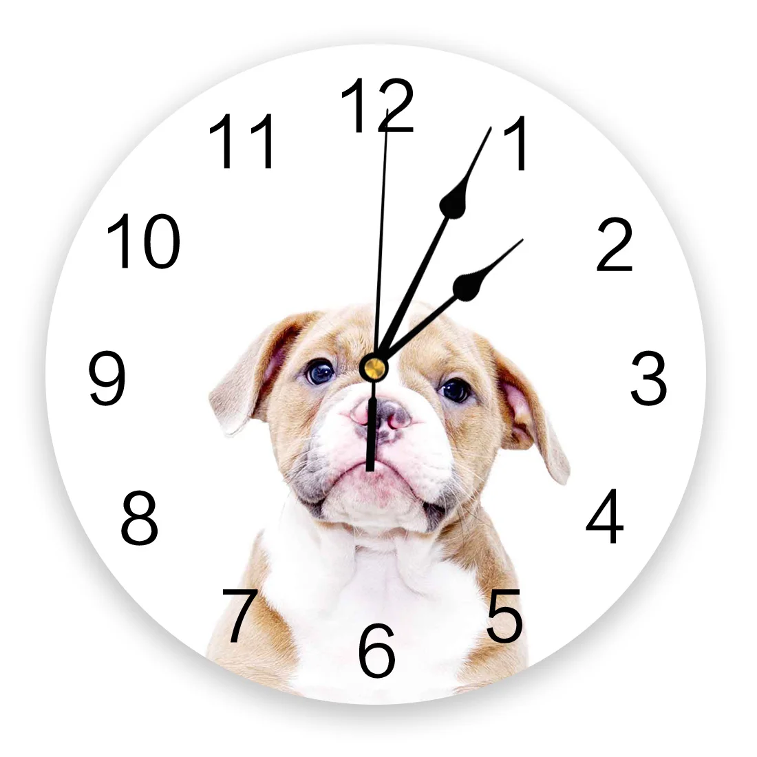 

Настенные часы с изображением милой собаки, современный дизайн, бесшумные украшения для спальни, гостиной, круглые подвесные часы