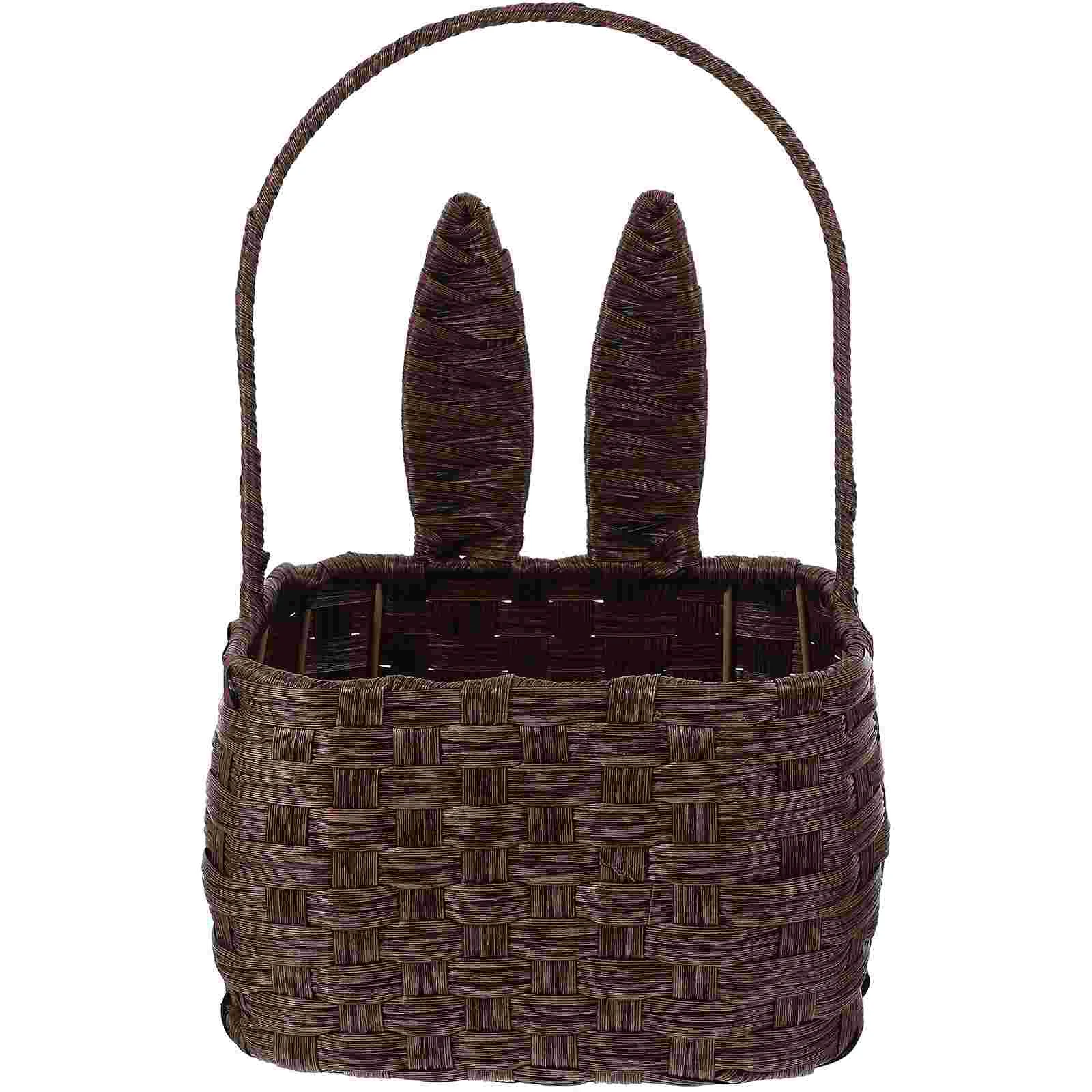 

Basket Storage Baskets Easter Wicker Rattan Woven Handles Bins Shelf Fruit Seagrass Bunny Bread Snack Nesting Closet Organizing