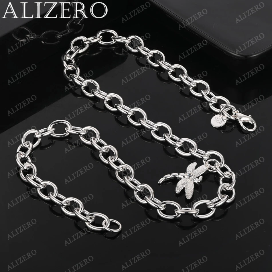 Ожерелье ALIZERO из стерлингового серебра 925 пробы 18 дюймов цепочка с
