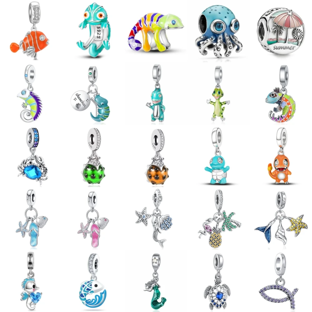 Искусственные серебряные кованые бусины для браслетов Pandora женские модные