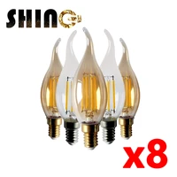 8pcs lampara e14 led lamp c35t 4w retro edison filament bulb bombillas 220v vintage lamp 2700k 4000k led light bulb for house