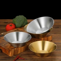single layer golden silver stainless steel bowls large capacity ramen noodle soup rice bowl kitchen tableware food container