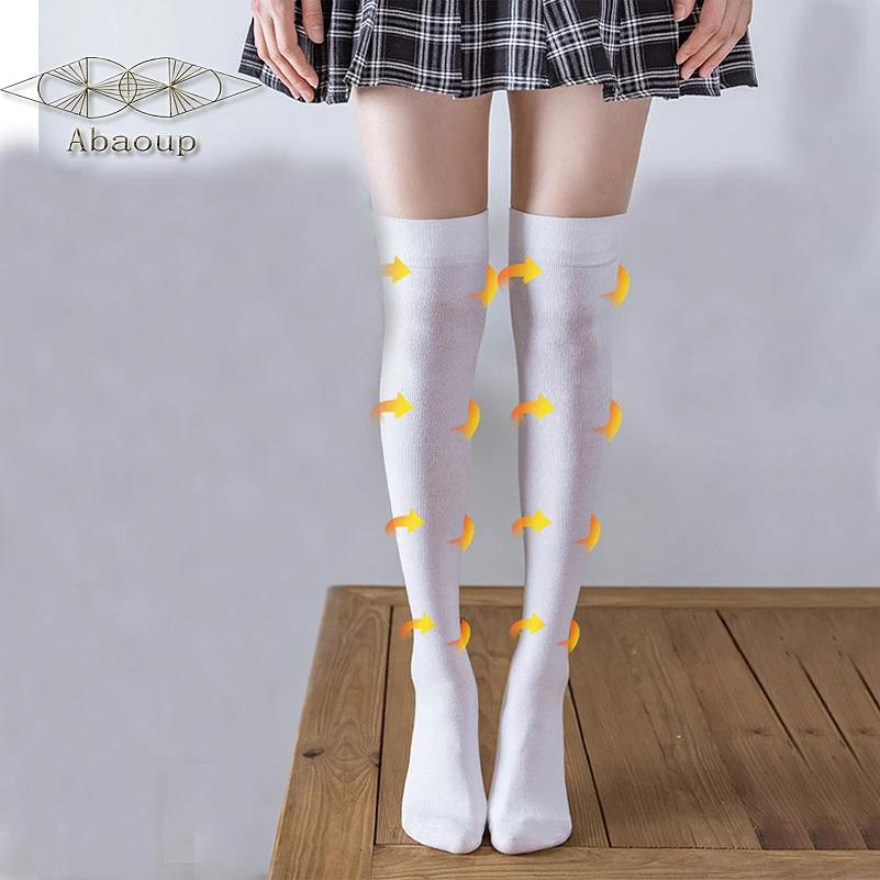 

Abaoup Women's Pure Cotton Cute 2 Pairs Fashion Trend Comfortable Long Socks Solid Color High Quality