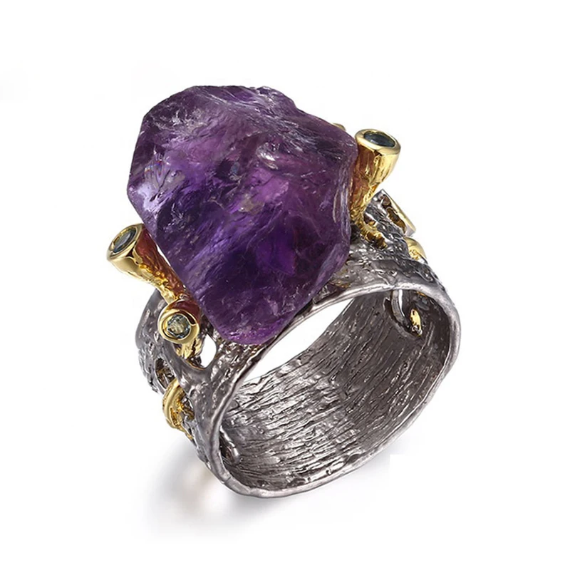 

Amethyst Rough Stone Ring 210331-47
