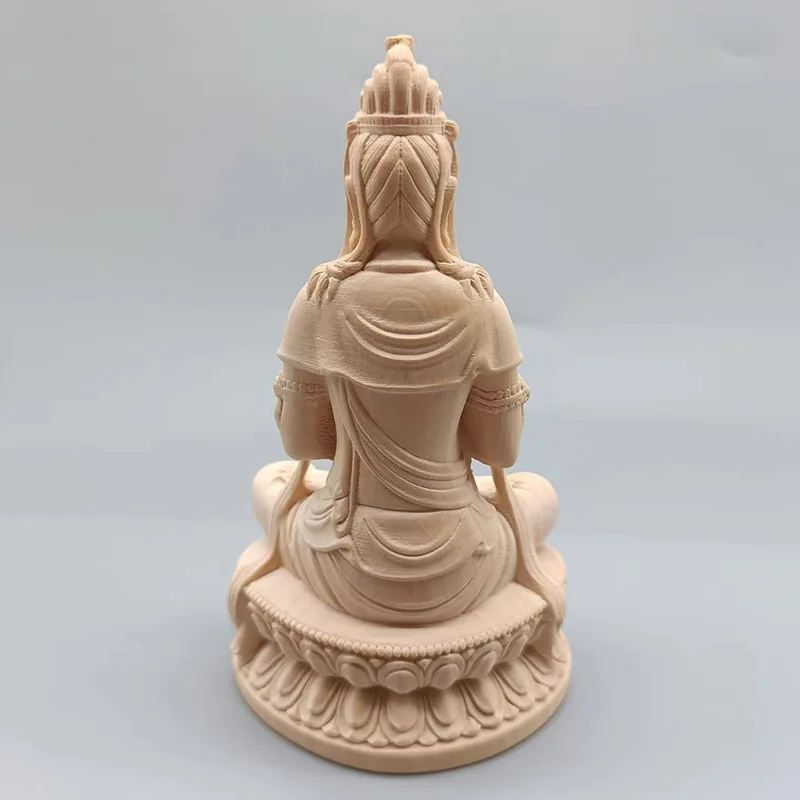 Большой лист резьба из самшита Heshi Guanyin декоративная Спецификация 110*63*48