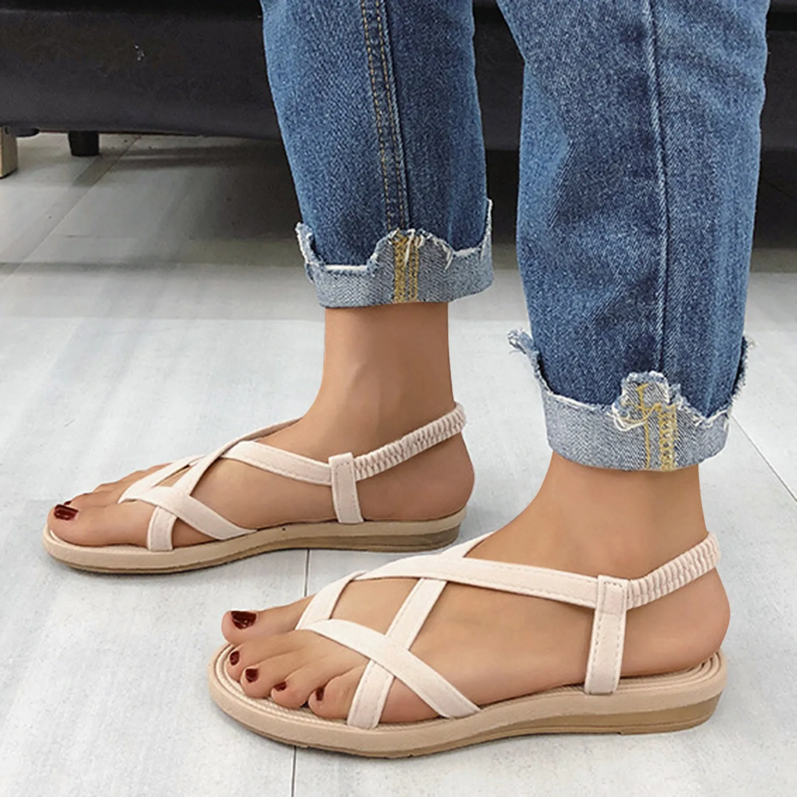 

Women Flat Shoes Casual Breathable Sandals Woman Summer 2022 Hollow Out Female Flipflop Fashion Outdoor Sandalias Ladies Shoe