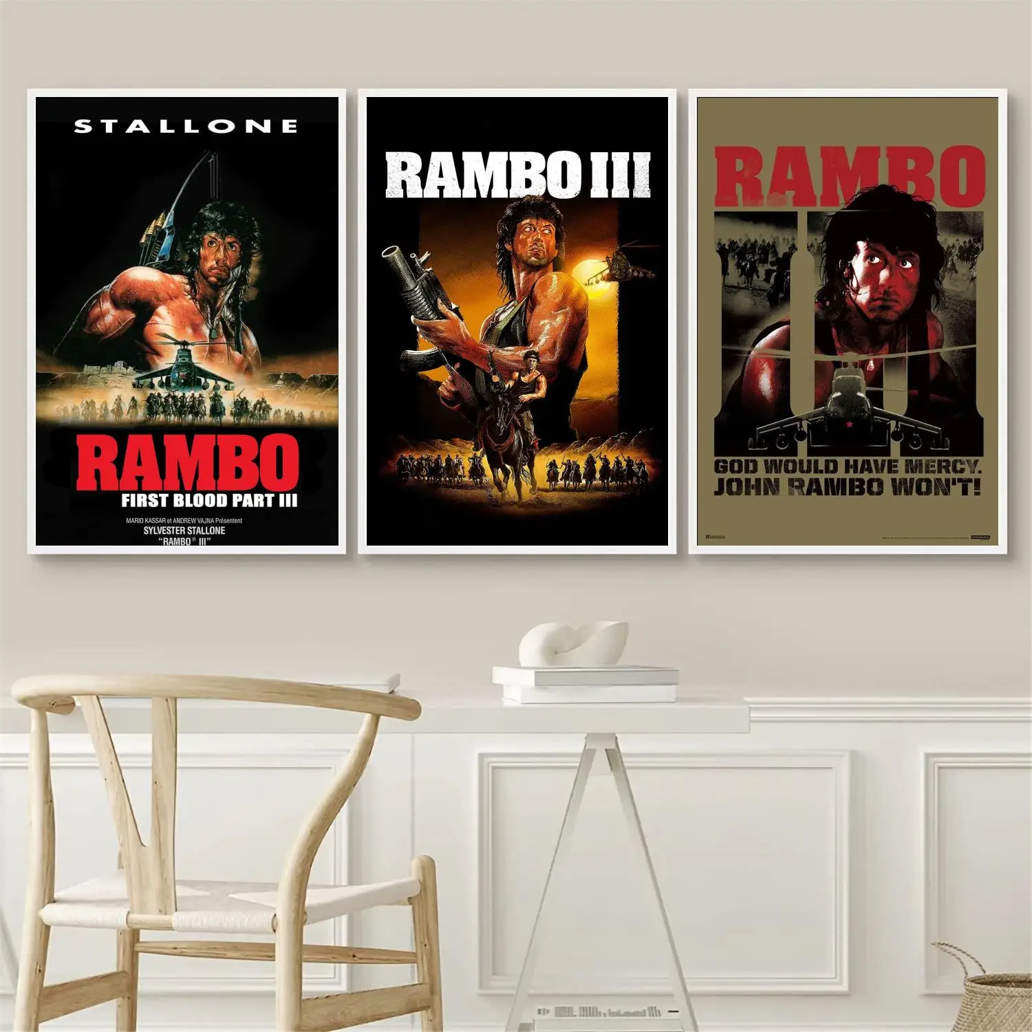 Rambo III (1988) настенный плакат с изображением фильма, 24x36, холст, искусство, плакат, персональный подарок, современная картина для семейной спальни