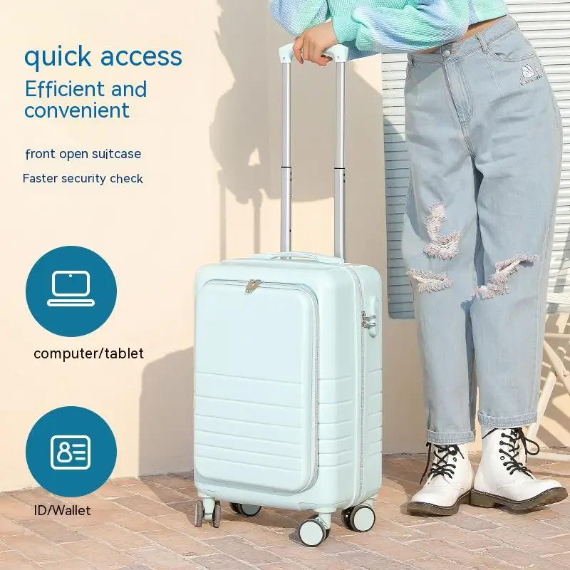 Front Open Cover Design Large Capacity Suitcase 20 Inch Beautiful Boarding Cabin Men Carry-On Luggage Women Travel Trolley Case