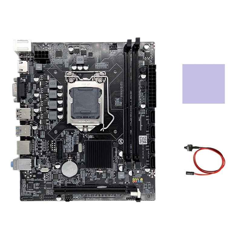 

Материнская плата H110 LGA1151 с поддержкой процессора Core I3 I5 I7, с кабелем переключателя и термопадом