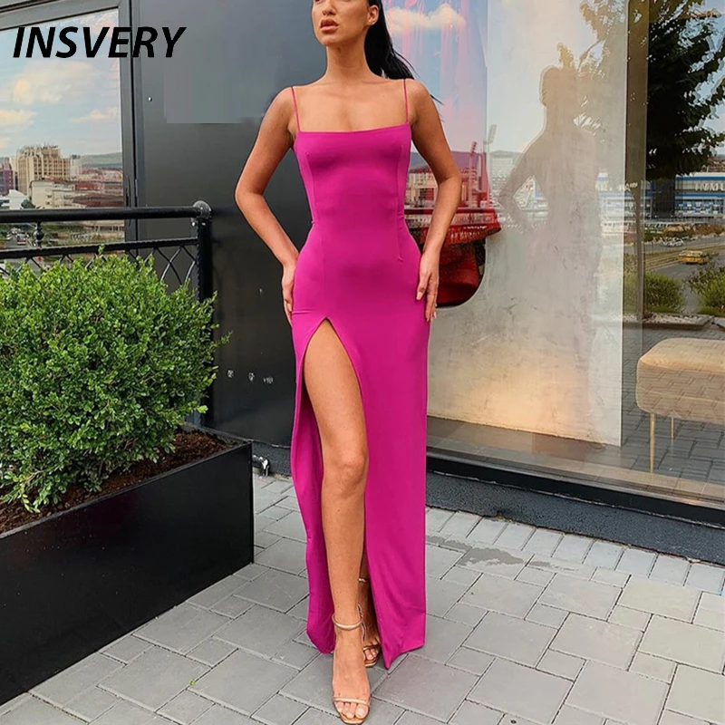 

Sexy Long Dress Women Elegant Backless Camisole High Split Party Dresses For Women Summer Party Dress 2023