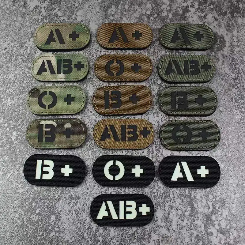 

IR reflective armband blood type identification seal luminous armband Velcro outdoor backpack sticker military tactics seal