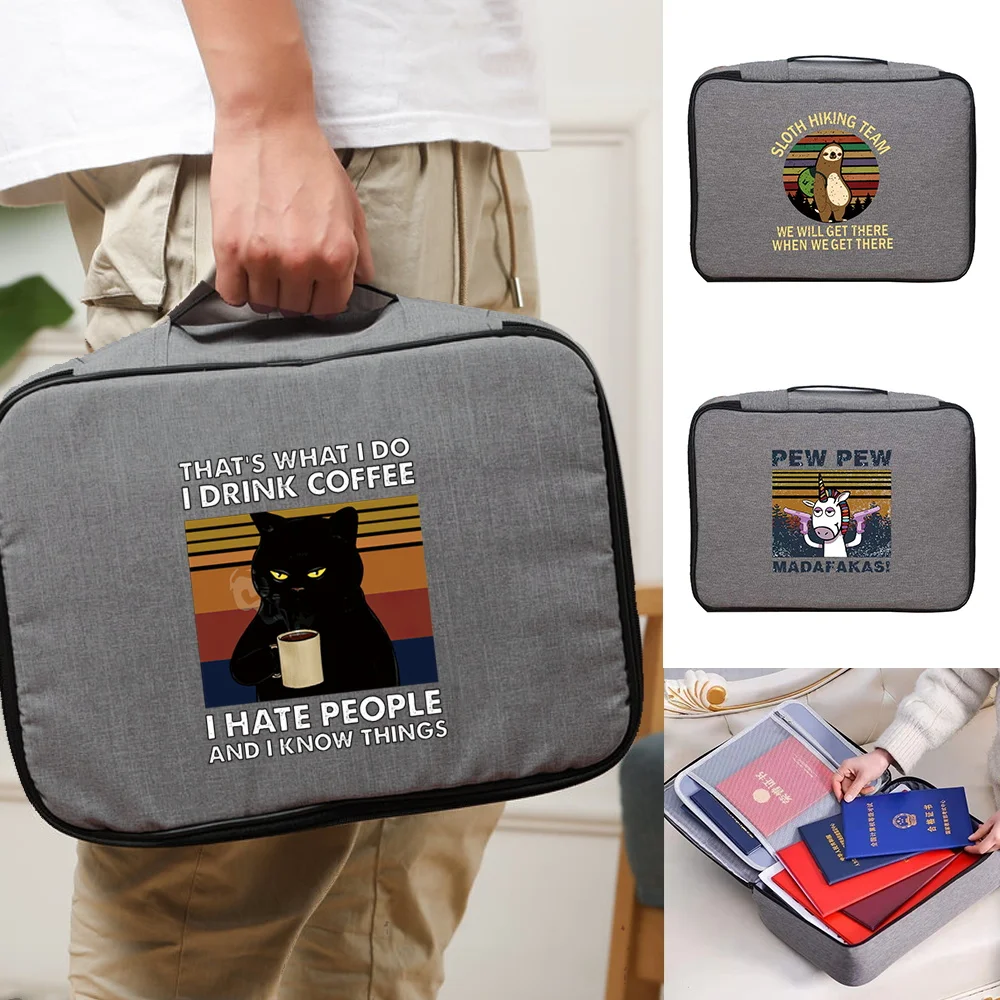 Document Bags Organizer Case for Men Women's Travel Credentials Luggage Storage Bag Waterproof Home Safe Functional File Handbag