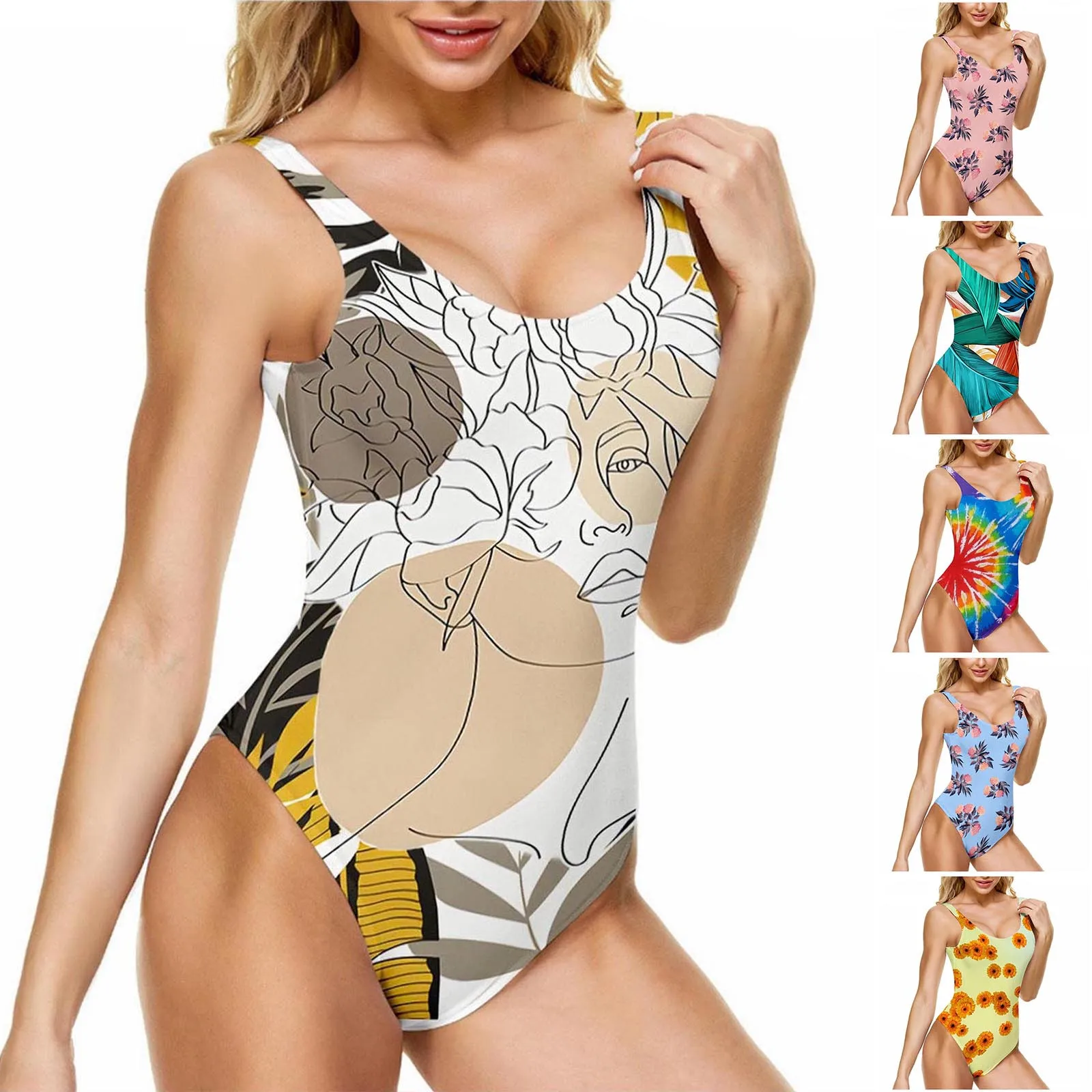 

Модный женский купальник с рисунком темпераментный купальник без спинки, Цельный купальник бикини, одежда для дайвинга, Женская пляжная одежда, купальники