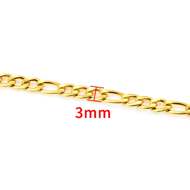 Fashion Vacuum Plating Cuban NK Chains Stainless Steel Jewerly Making Supplies Accessorie DIY Men Women Necklace Tassel Ornamet
