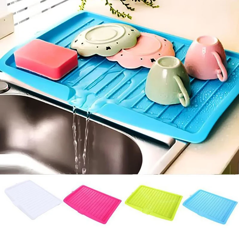 Kitchen Cutlery Filter Plate Plastic Dish Drainer Tray Bowl Cup Drainer Dishes Sink Drain Rack Drain Board Tea Tray Kitchen Tool